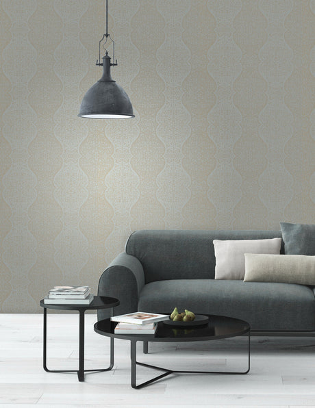 Decorline 2683-23018 Cadence Blue Scroll Wallpaper