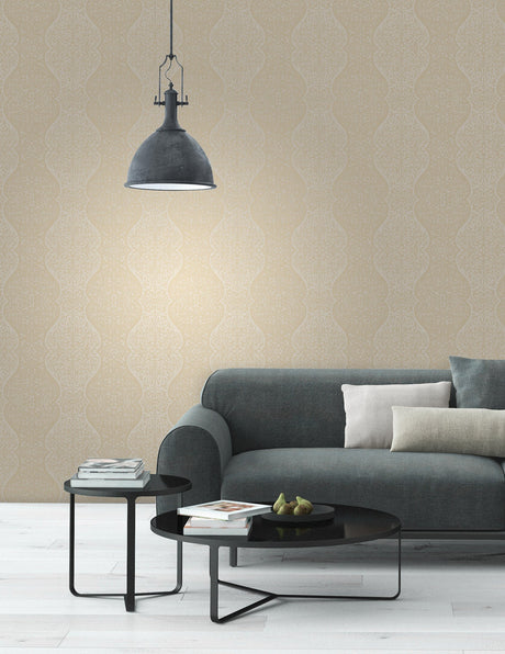 Decorline 2683-23020 Cadence Gold Scroll Wallpaper