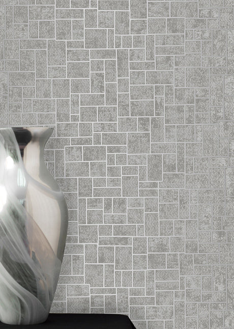 Decorline 2683-23021 Etude Silver Geometric Wallpaper