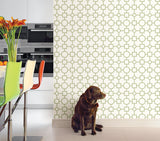 Brewster 2686-20275 Geovine Green Geometric Wallpaper