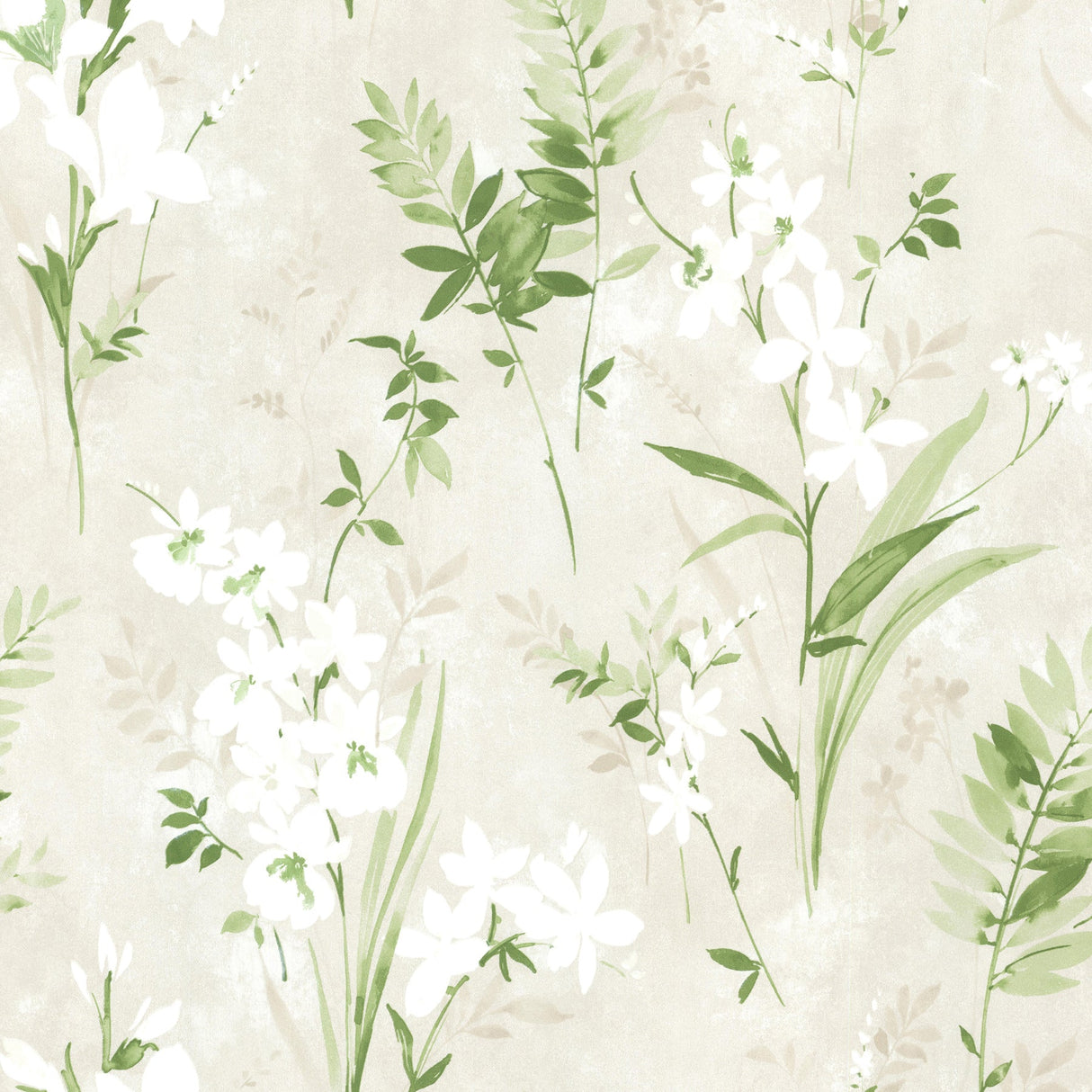 Brewster 2686-21628 Driselle Green Floral Wallpaper