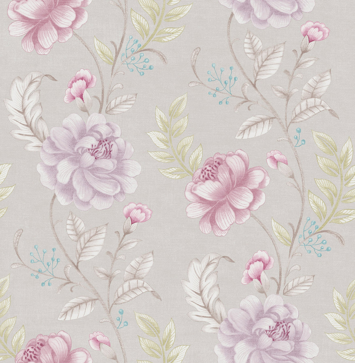 Brewster 2686-21760 Ellie Purple Jacobean Wallpaper