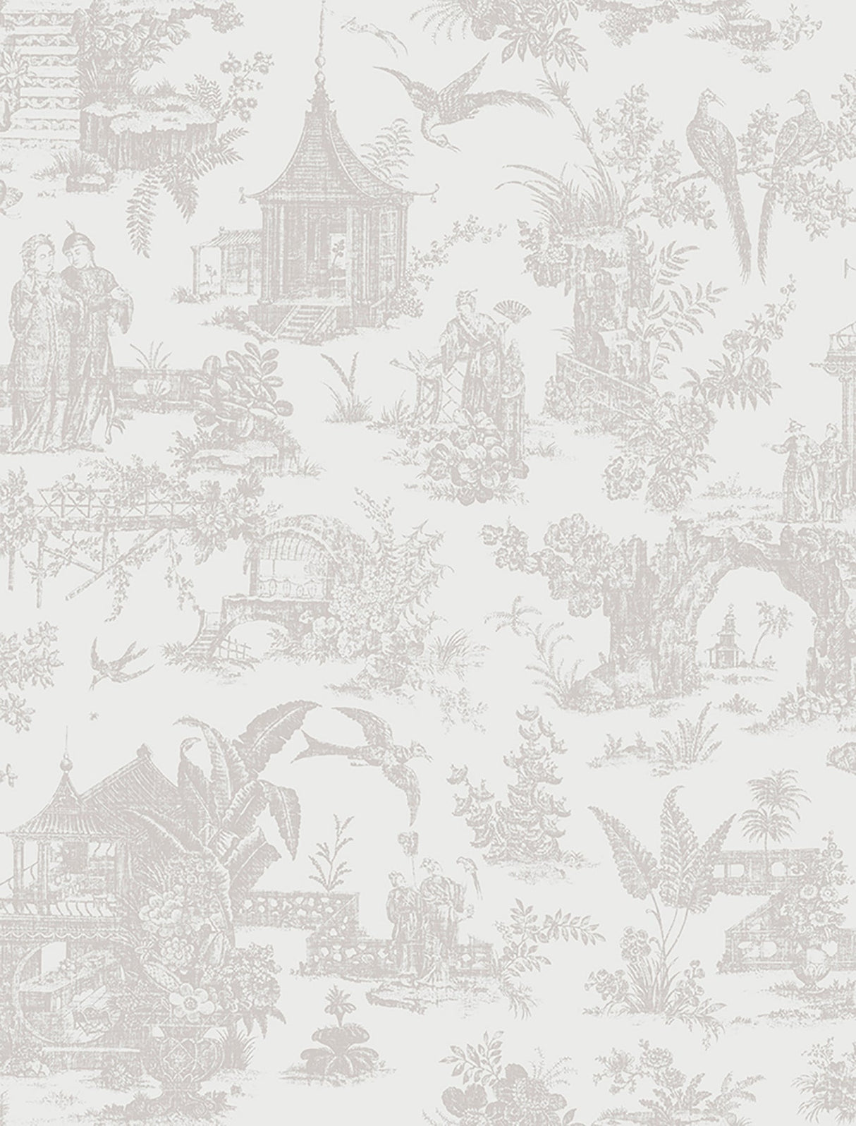 Brewster 2686-21768 Sage Grey Toile Wallpaper