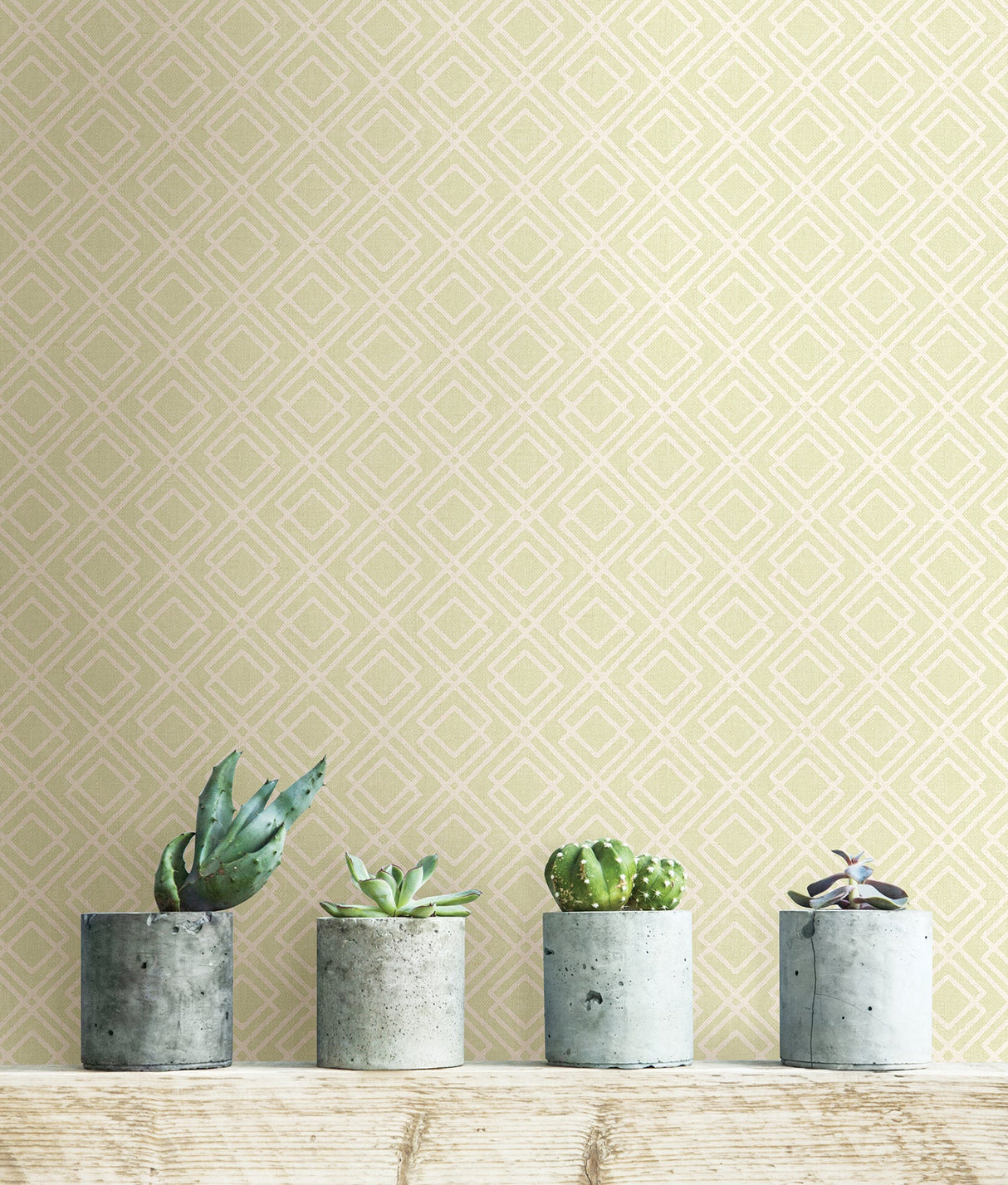 Brewster 2686-22018 Milly Green Lattice Wallpaper