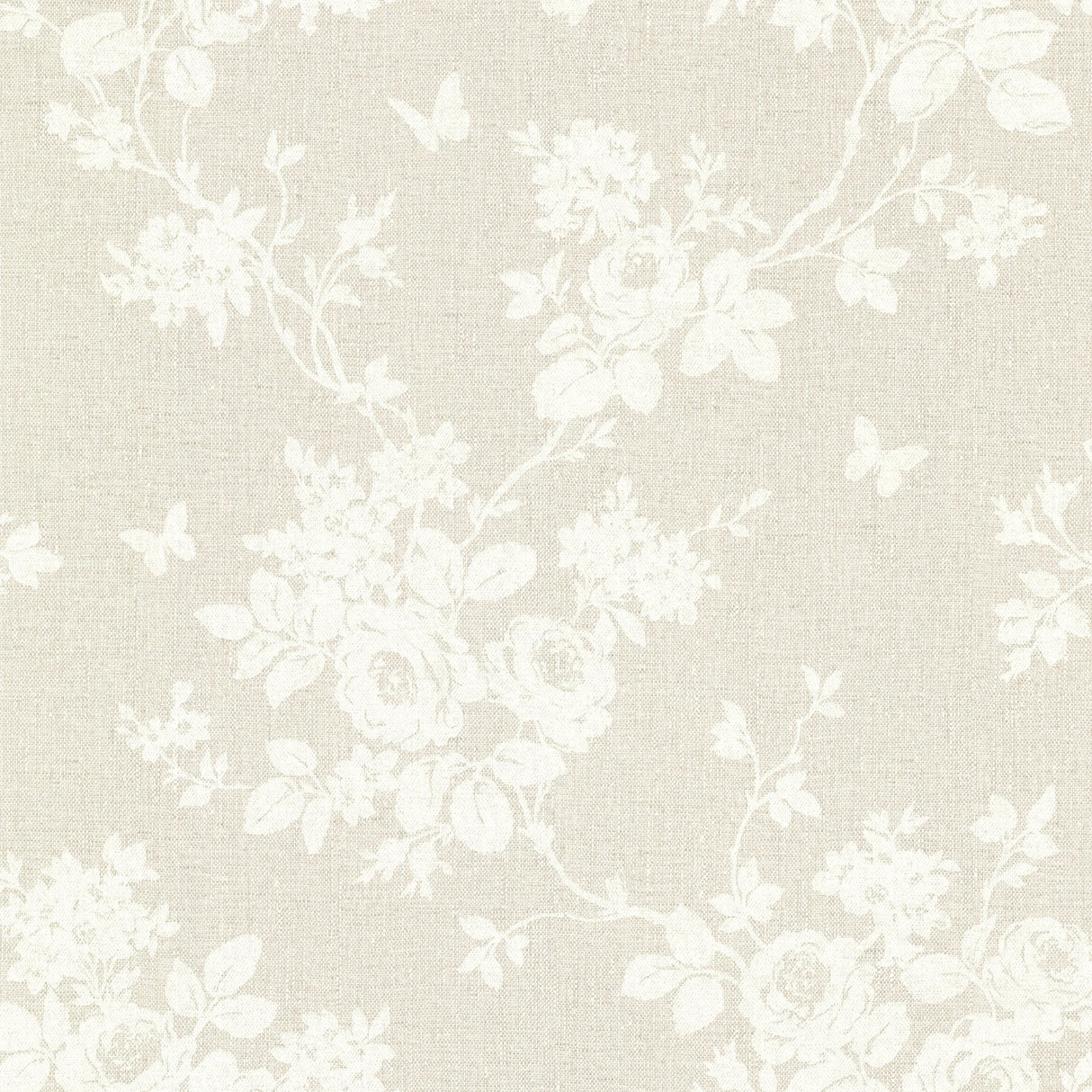 Brewster 2686-22025 Gia Khaki Floral Wallpaper