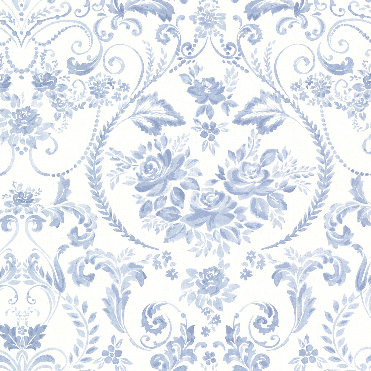 Brewster 2686-22031 Canne Blue Floral Wallpaper