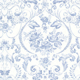 Brewster 2686-22031 Canne Blue Floral Wallpaper