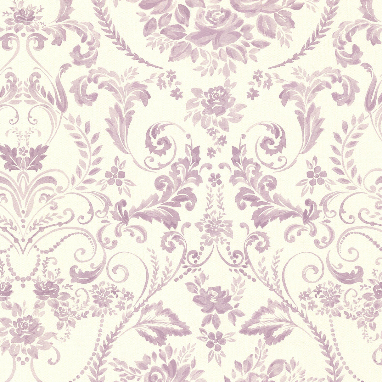 Brewster 2686-22032 Bella Purple Damask Wallpaper