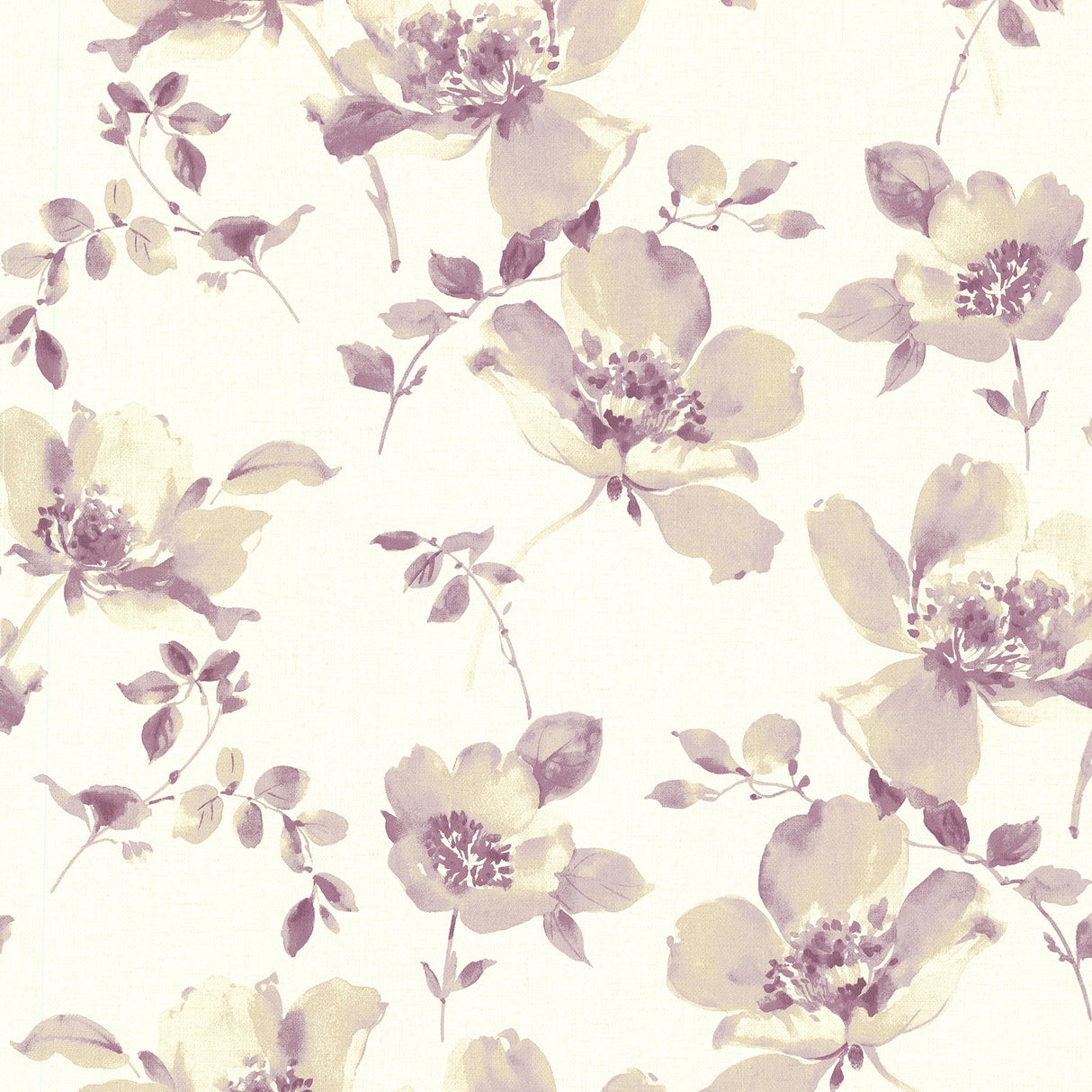 Brewster 2686-22042 Ludor Purple Floral Wallpaper