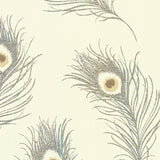 Brewster 2686-40796 Peacock Beige Feather Wallpaper