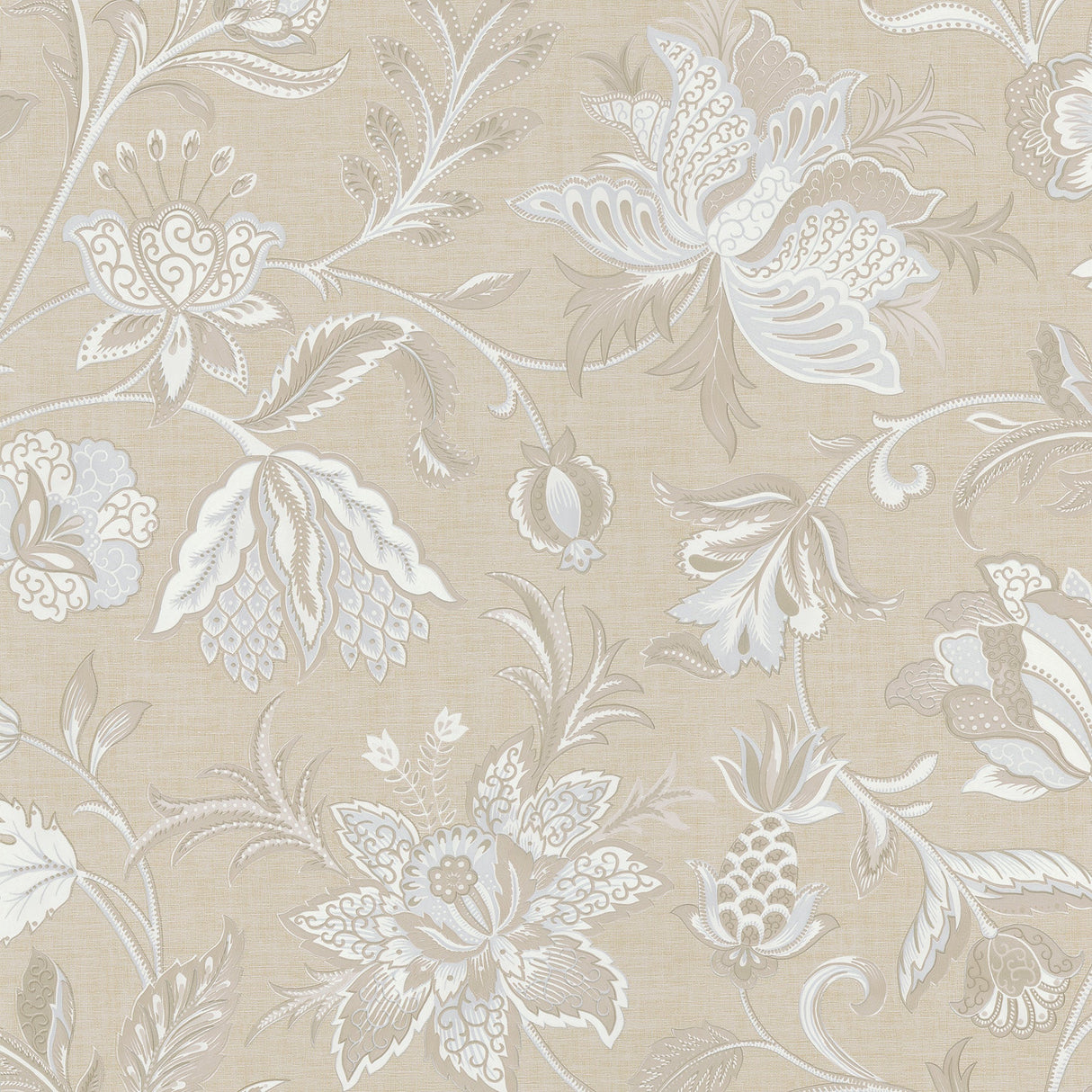 Brewster 2686-58620 Hollie Blue Jacobean Wallpaper