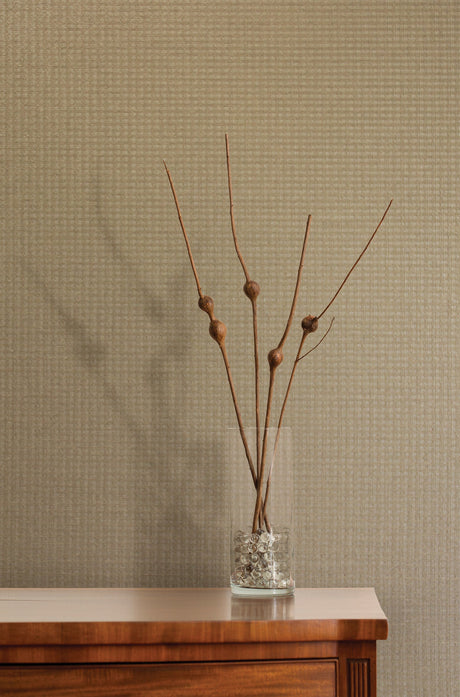 Kenneth James 2693-30220 Kori Khaki Grasscloth Wallpaper