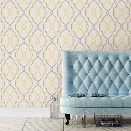 A-Street Prints 2697-22620 Sausalito Yellow Lattice Wallpaper