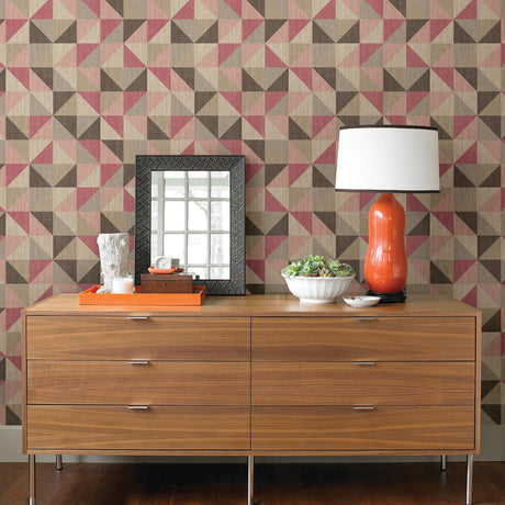 A-Street Prints 2697-22622 Puzzle Pink Geometric Wallpaper