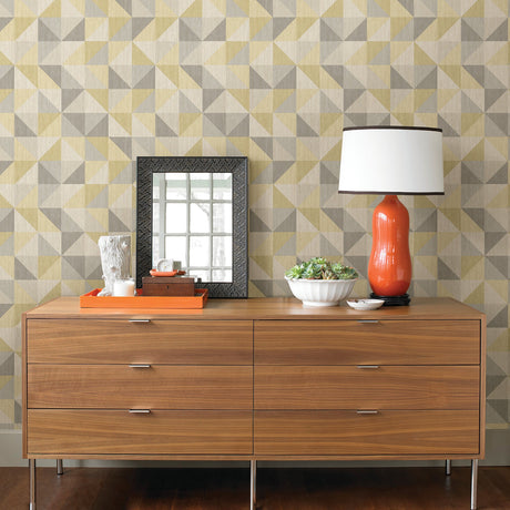 A-Street Prints 2697-22623 Puzzle Yellow Geometric Wallpaper