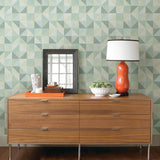 A-Street Prints 2697-22624 Puzzle Green Geometric Wallpaper