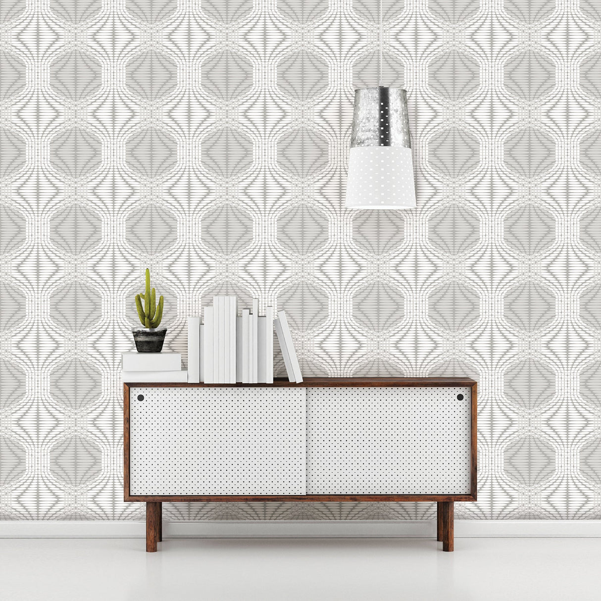 A-Street Prints 2697-22628 Optic Silver Geometric Wallpaper