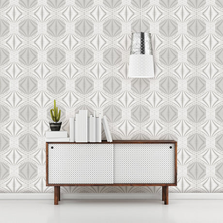 A-Street Prints 2697-22628 Optic Silver Geometric Wallpaper