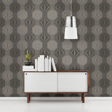 A-Street Prints 2697-22634 Optic Brown Geometric Wallpaper