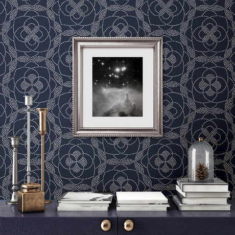 A-Street Prints 2697-22637 Cosmos Blue Dot Wallpaper