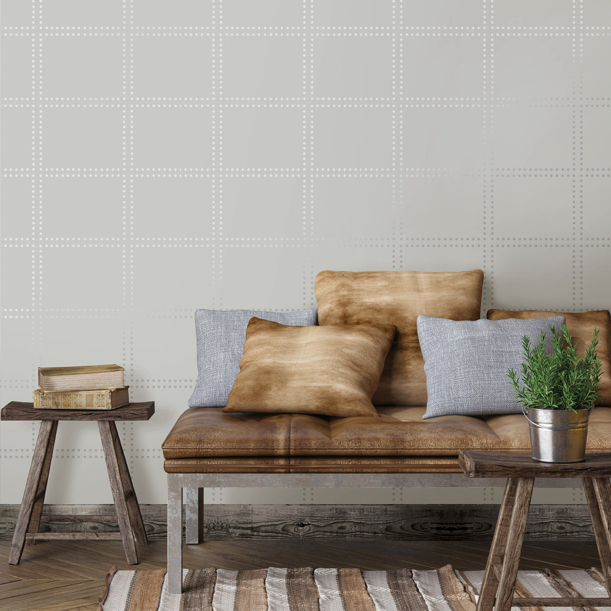 A-Street Prints 2697-22640 Gridlock Light Grey Geometric Wallpaper