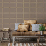 A-Street Prints 2697-22642 Gridlock Brown Geometric Wallpaper