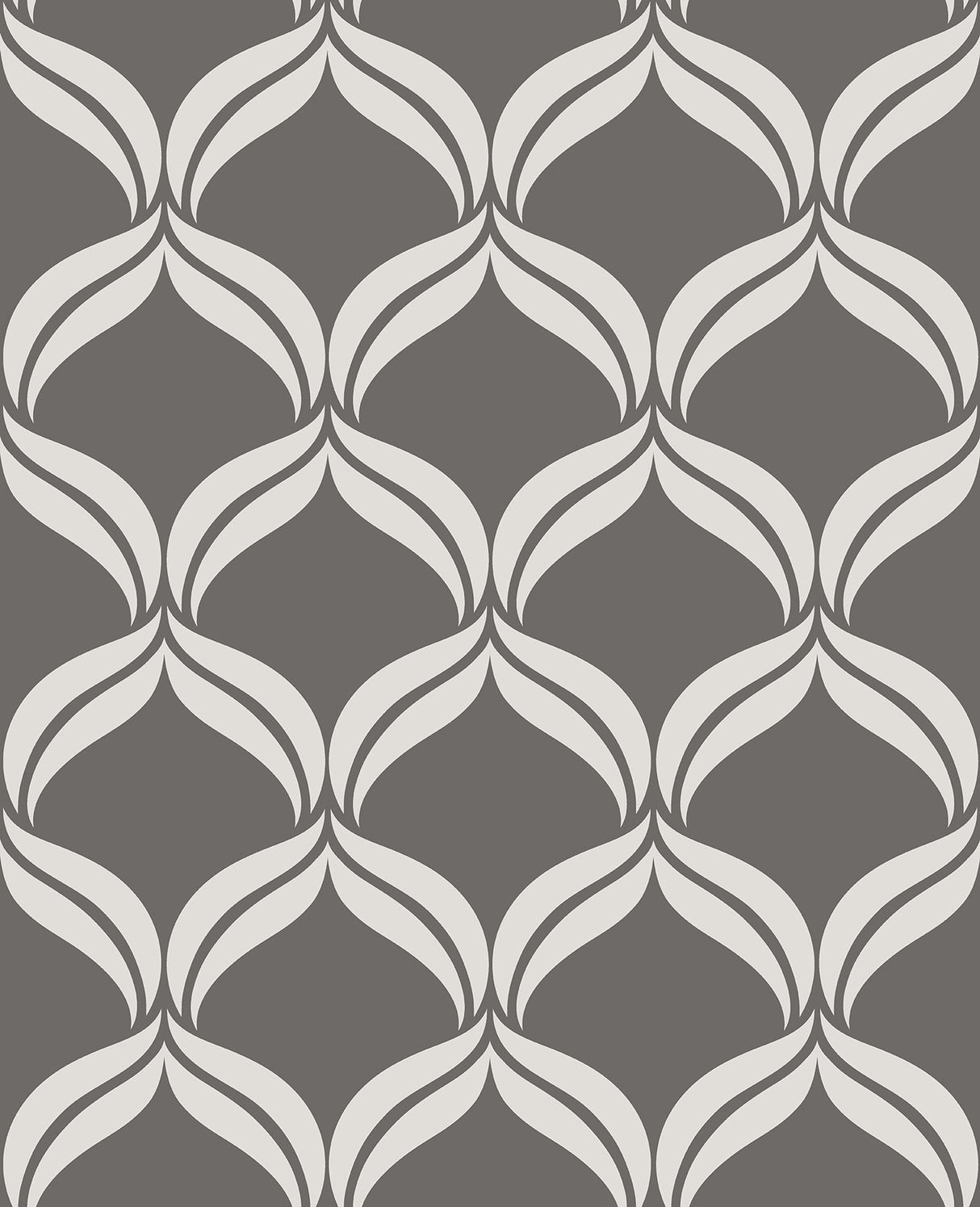 A-Street Prints 2697-22647 Petals Grey Ogee Wallpaper