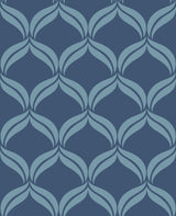 A-Street Prints 2697-22648 Petals Blue Ogee Wallpaper