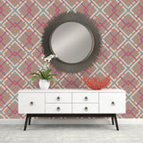 A-Street Prints 2697-22650 Saltire Pink Lattice Wallpaper