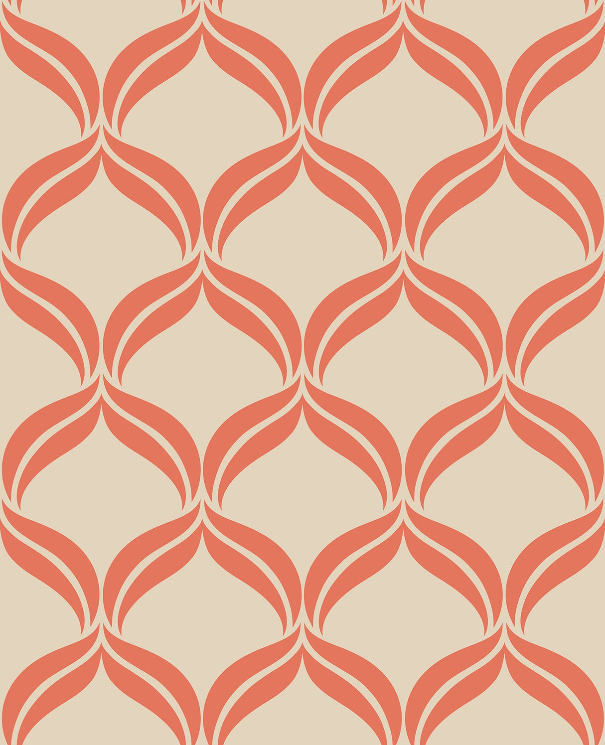 A-Street Prints 2697-22654 Petals Orange Ogee Wallpaper