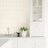 A-Street Prints 2697-78002 Intersection Gold Geometric Wallpaper