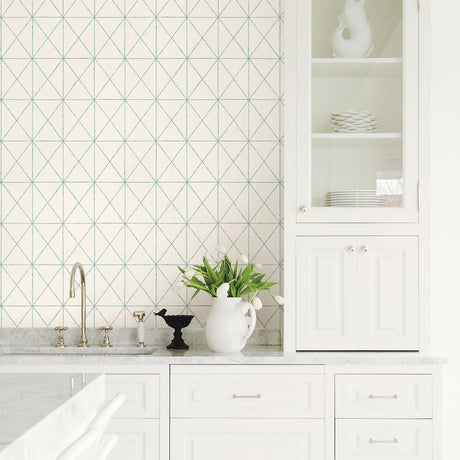 A-Street Prints 2697-78004 Intersection Turquoise Geometric Wallpaper