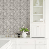 A-Street Prints 2697-78005 Intersection Silver Geometric Wallpaper