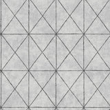 A-Street Prints 2697-78005 Intersection Silver Geometric Wallpaper