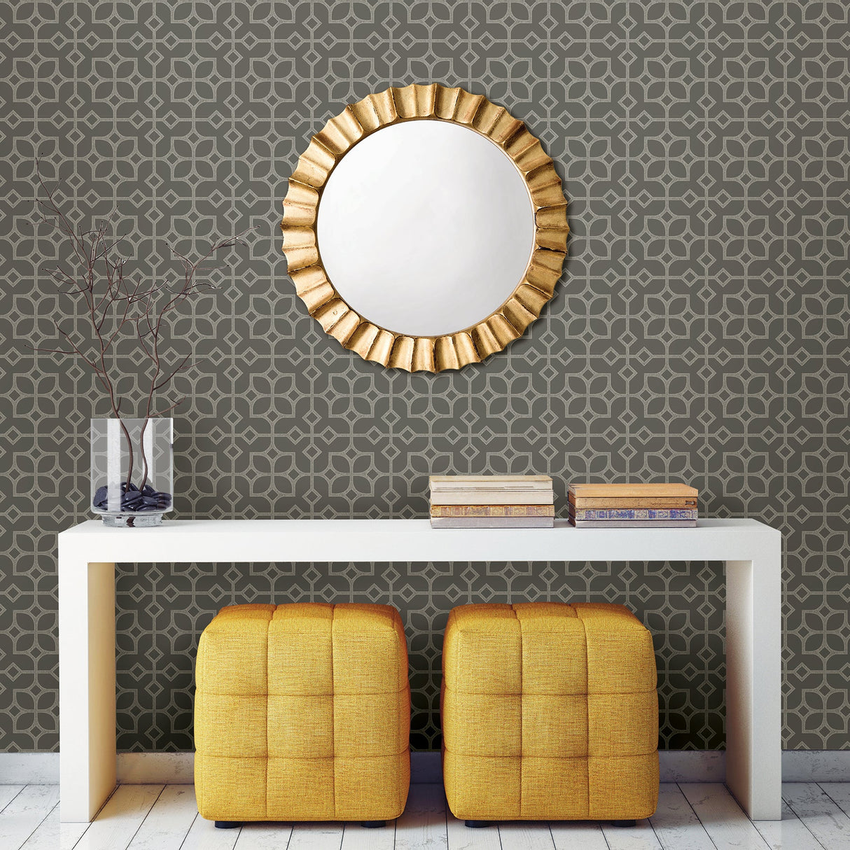 A-Street Prints 2697-78022 Maze Grey Tile Wallpaper