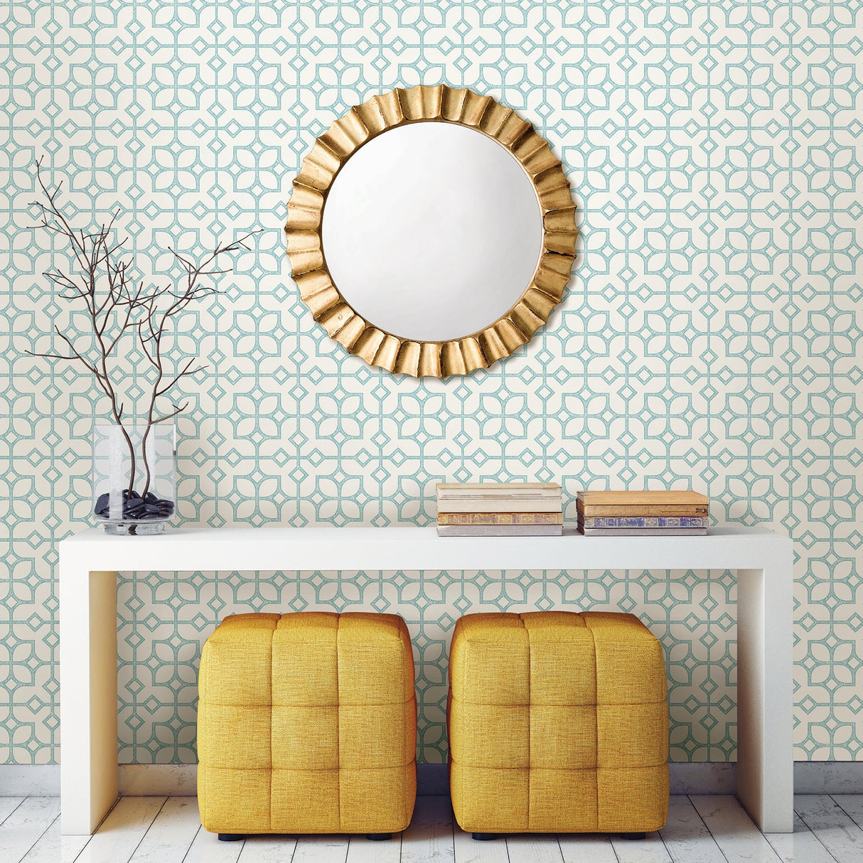 A-Street Prints 2697-78025 Maze Turquoise Tile Wallpaper