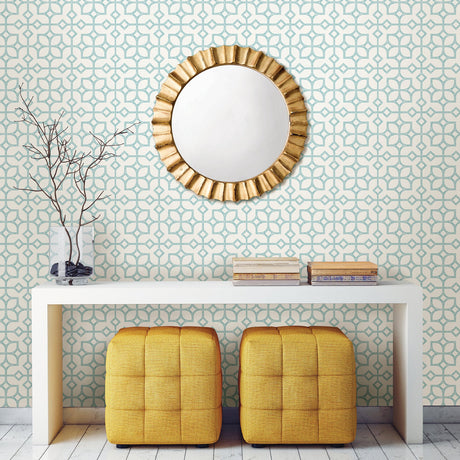 A-Street Prints 2697-78025 Maze Turquoise Tile Wallpaper