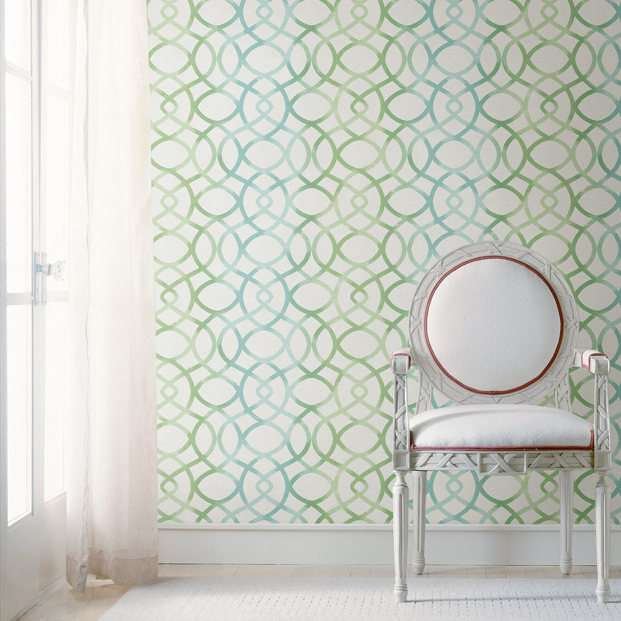 A-Street Prints 2697-78032 Twister Aquamarine Trellis Wallpaper