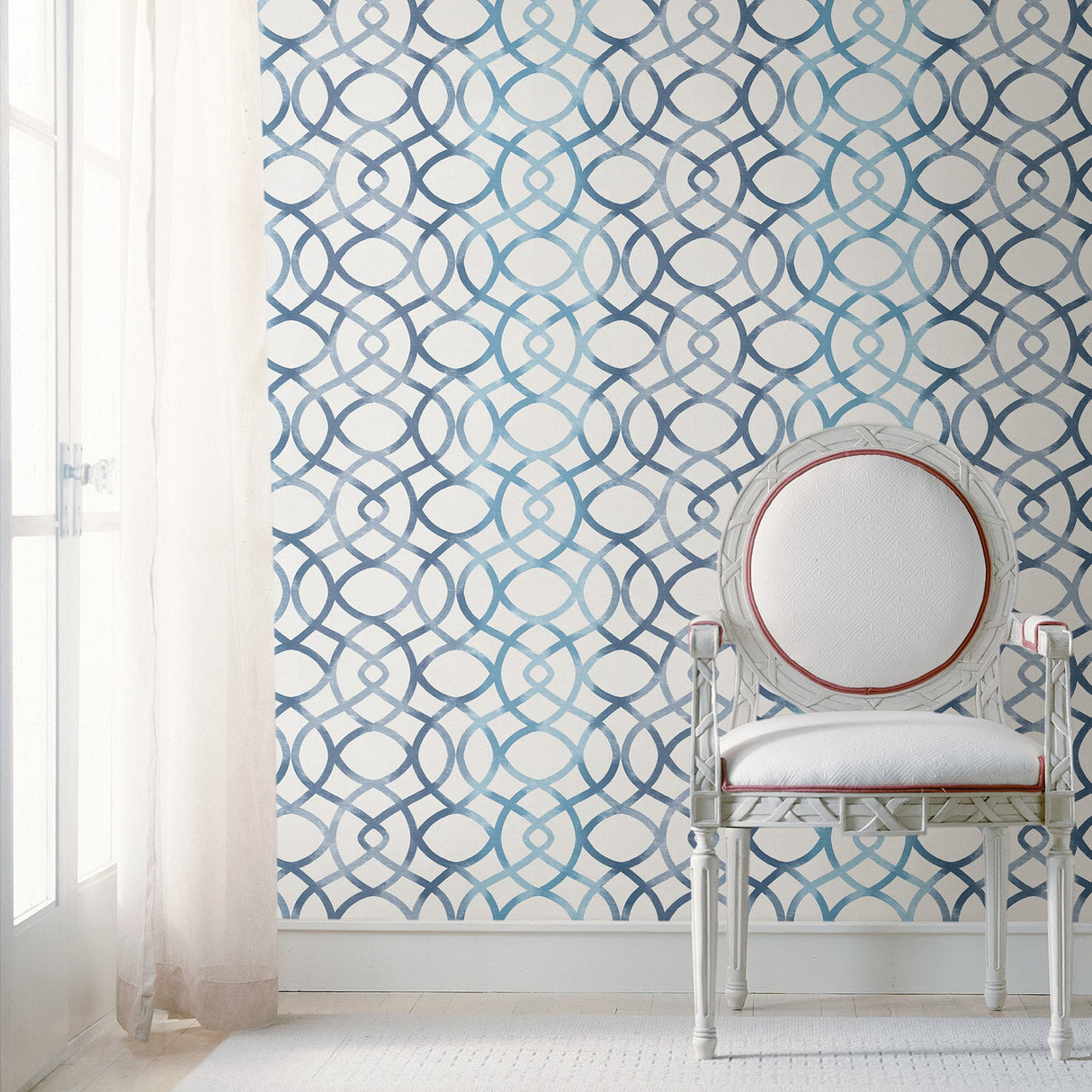 A-Street Prints 2697-78034 Twister Blue Trellis Wallpaper