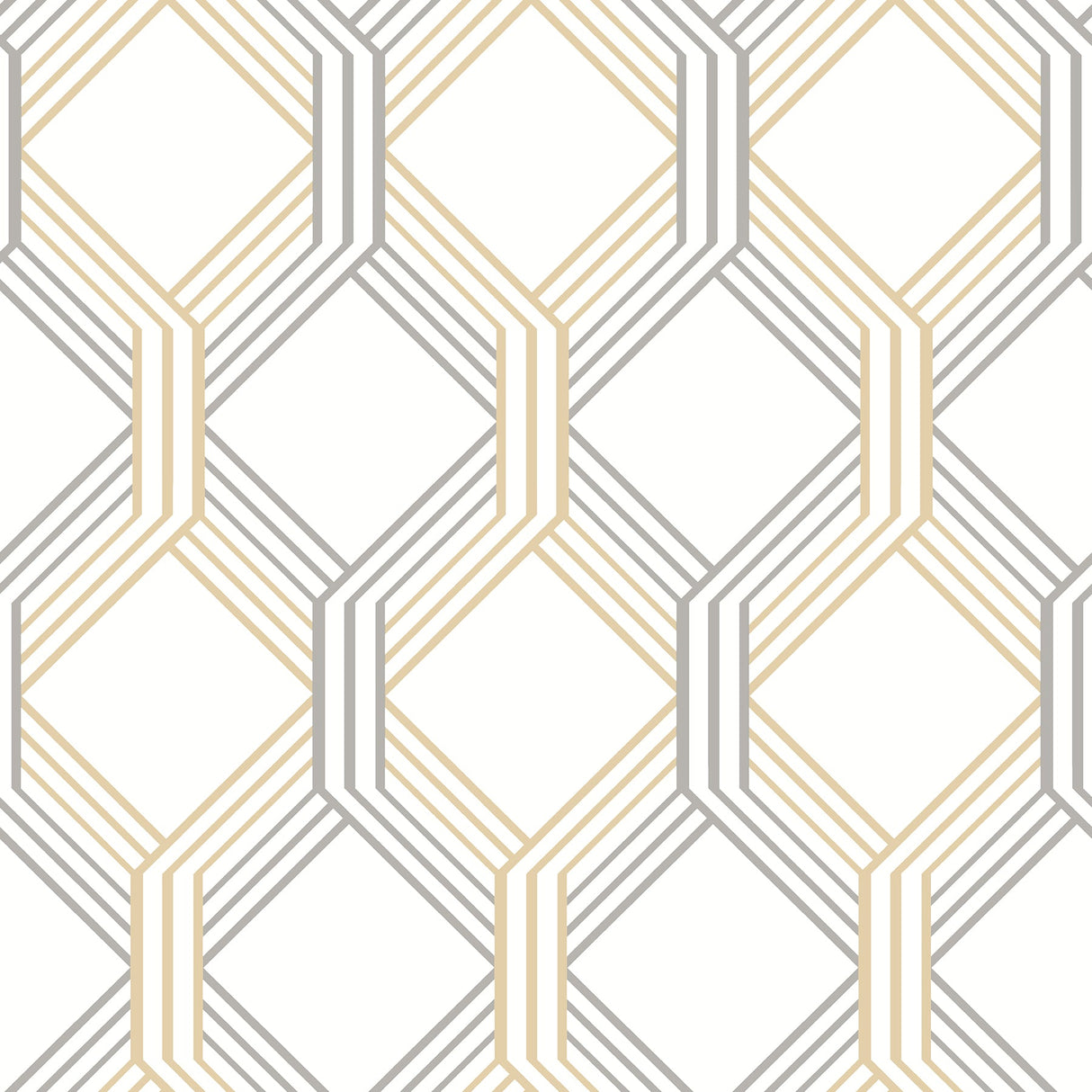 A-Street Prints 2697-78051 Linkage Gold Trellis Wallpaper