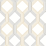 A-Street Prints 2697-78051 Linkage Gold Trellis Wallpaper