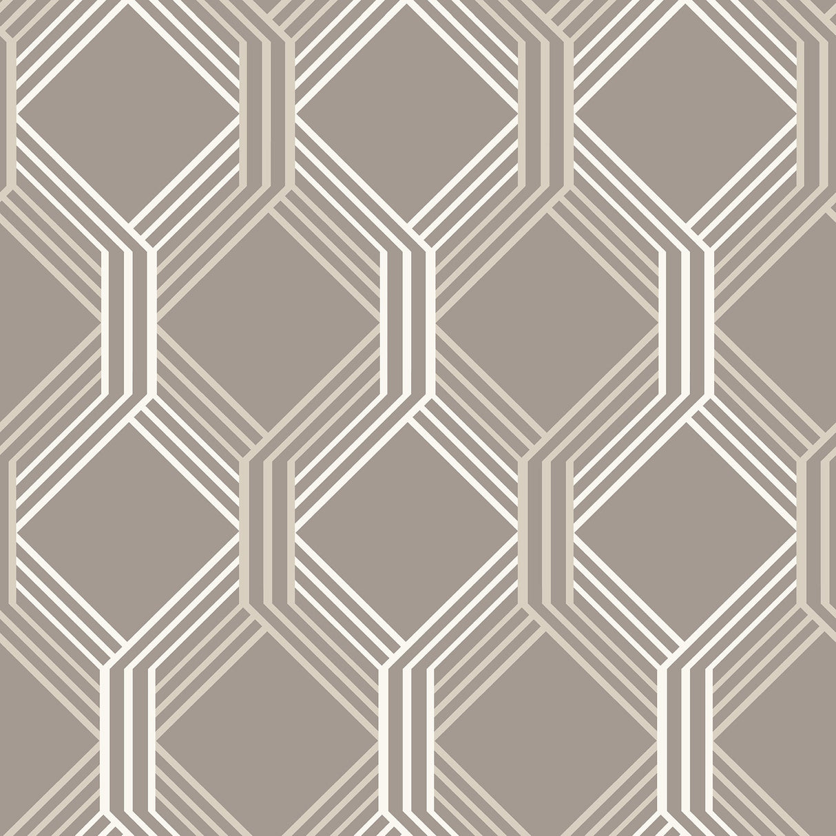 A-Street Prints 2697-78052 Linkage Brown Trellis Wallpaper