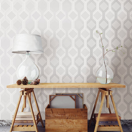 A-Street Prints 2697-78054 Linkage Grey Trellis Wallpaper