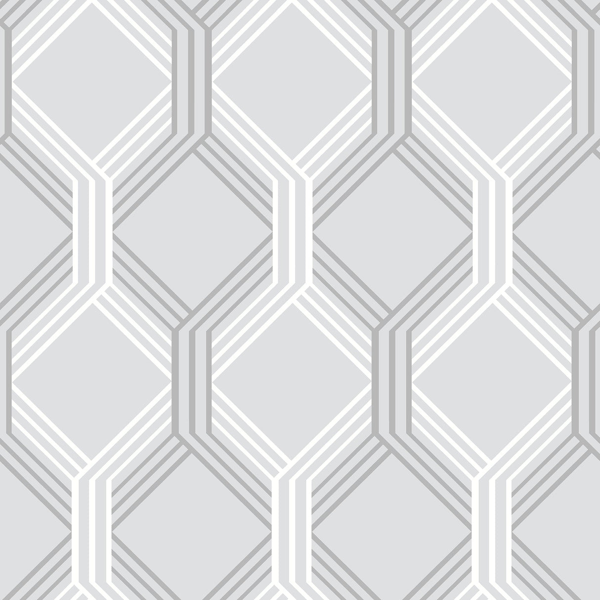 A-Street Prints 2697-78054 Linkage Grey Trellis Wallpaper