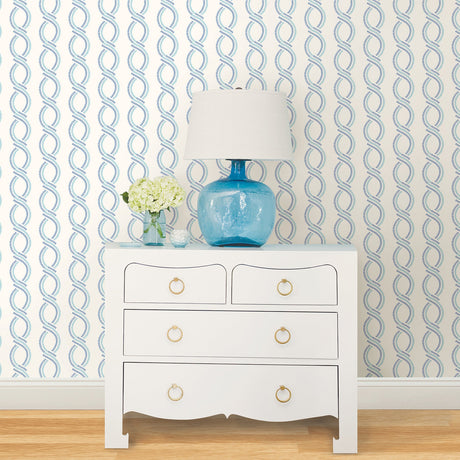 A-Street Prints 2697-78061 Helix Blue Stripe Wallpaper