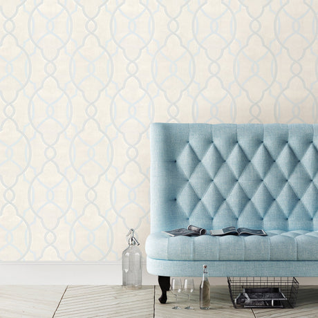 A-Street Prints 2697-87303 Sausalito Light Blue Lattice Wallpaper