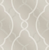 A-Street Prints 2697-87304 Sausalito Champagne Beaded Lattice Wallpaper