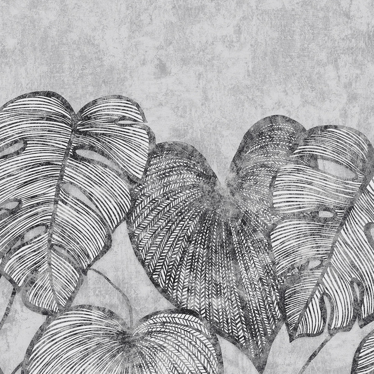 Galerie GH26977-23 Silver Grey Monstera Lf - Eade's Wallpaper