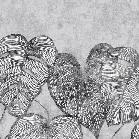 Galerie GH26977-23 Silver Grey Monstera Lf - Eade's Wallpaper