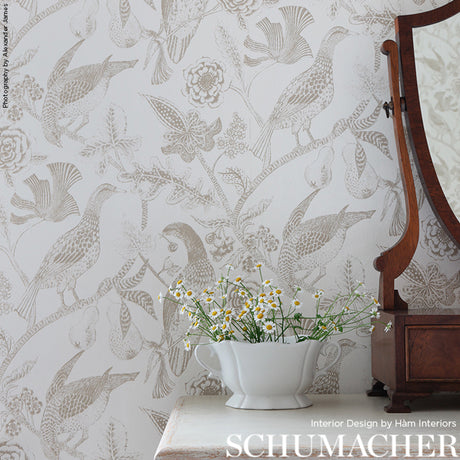 Schumacher Katmandu Beige Wallpaper